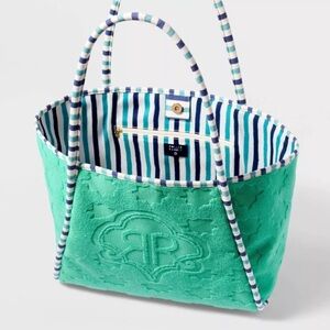 ROLLER RABBIT x TARGET Star Geo Large Terry Beach Green Tote Bag SOLD OUT NWT